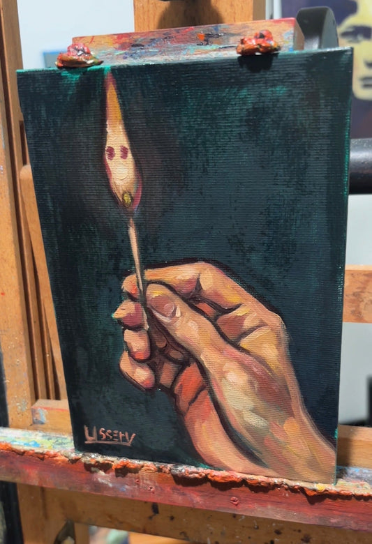 Flame of Life  Original Oil Painting on 5x6 Canvas Panel with Painting Process Video - David Ussery
